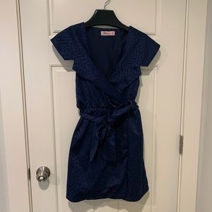 NWOT* beautiful structured Navy wrap dress!